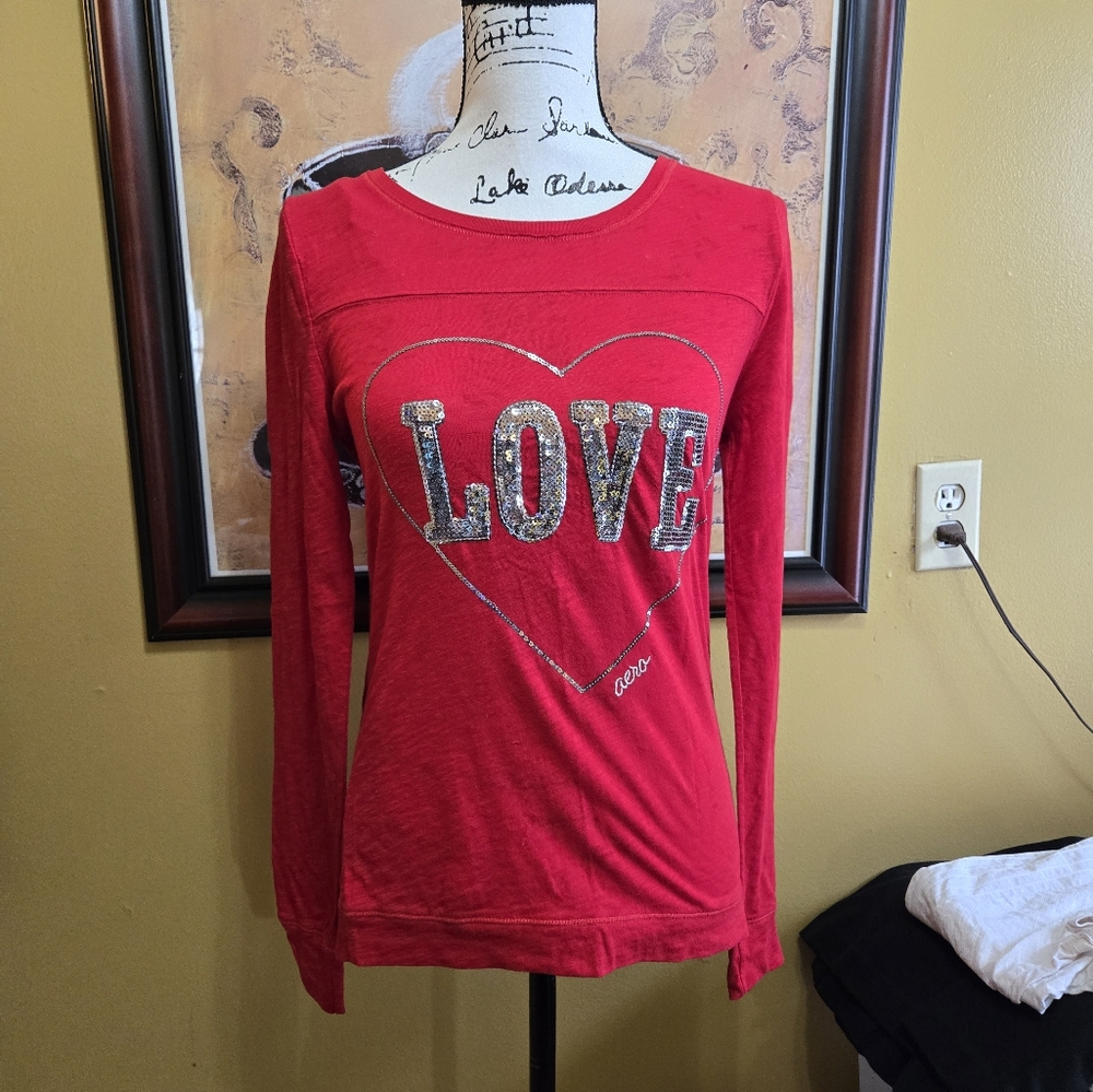 Red LOVE Long Sleeve Shirt